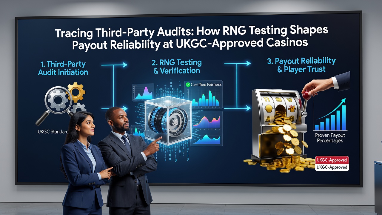 Auditor analyzing payout distribution graphs during an RNG compliance review